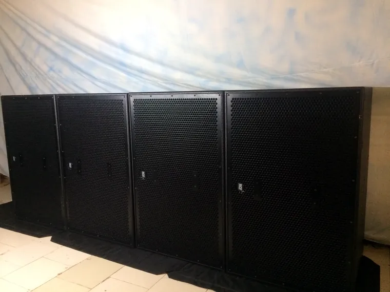 Four RCF subwoofers lined up